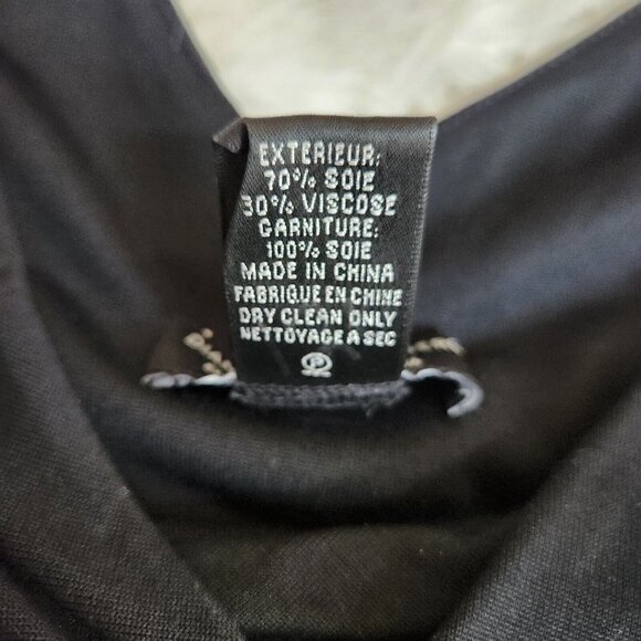 DVF Diane Von Furstenberg Silk Shift Dress Womens Sz 2 Black Tribal Boho Sleevle - Picture 6 of 13